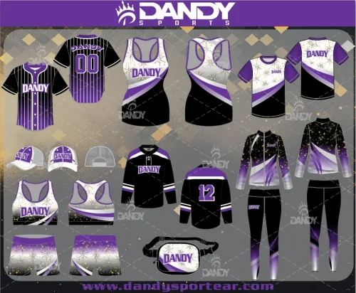 Total catalog : include tracksuit , cheer practice wear , bag, baseball jerset and T shirts 