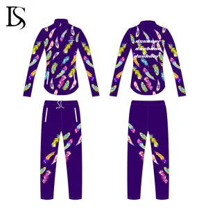 Customized logo design tracksuit jacket and pants for dance team cheer warming up - Image 3
