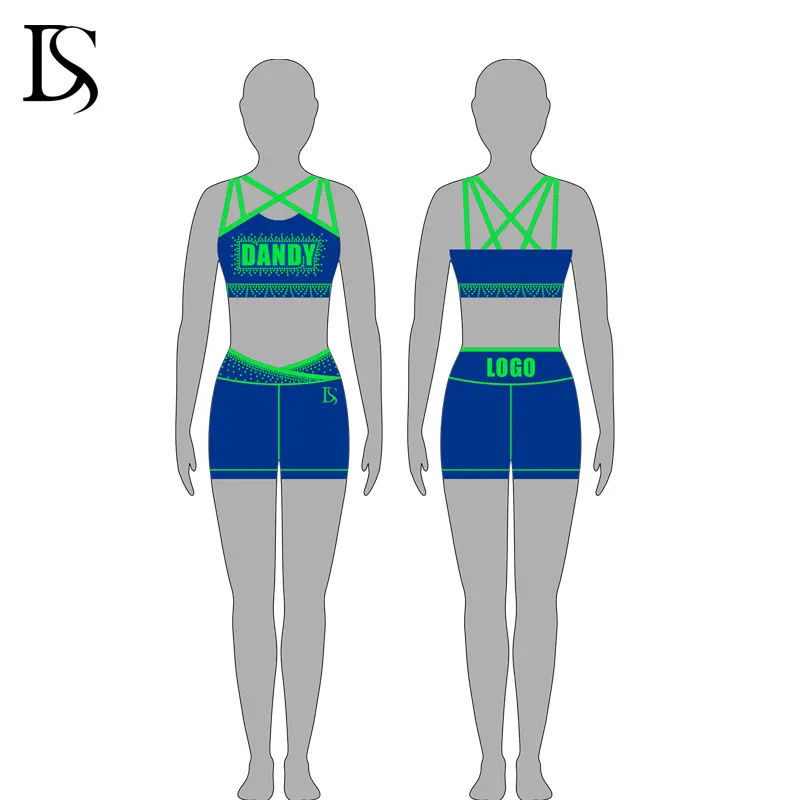 cheer crop top and shorts