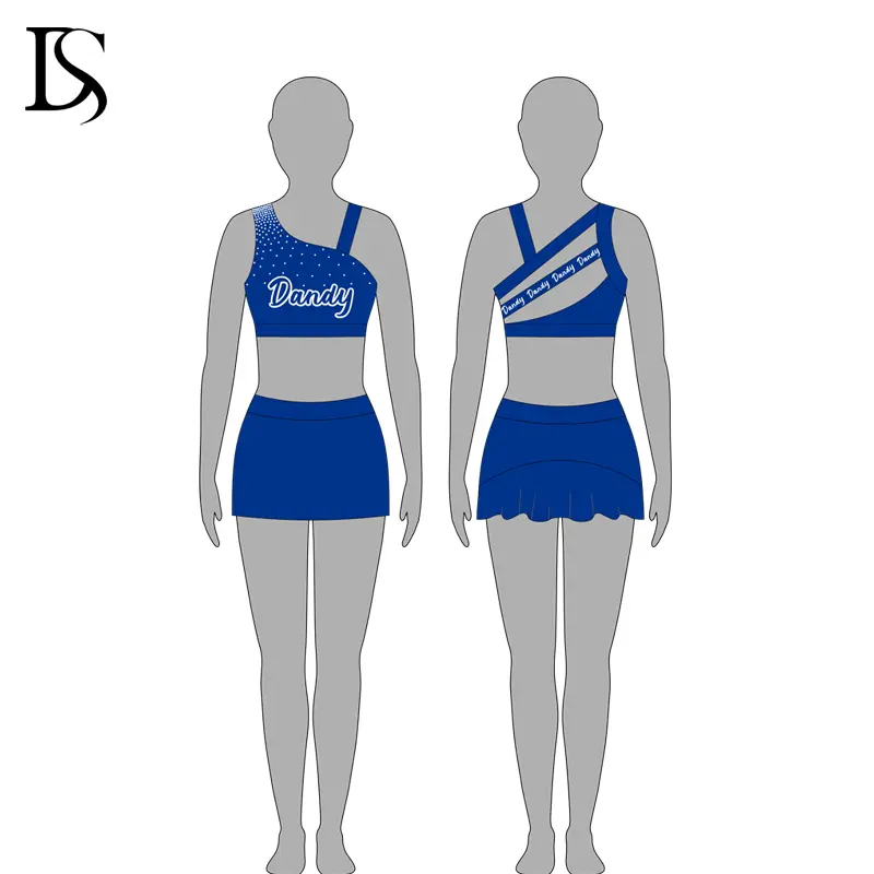 Professional Custom Red Cheerleading Bra and Shorts Gym Set Unique Design Cheer Practice Wear - Image 7