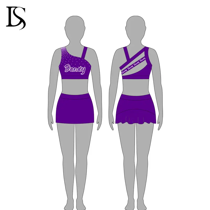 Professional Custom Red Cheerleading Bra and Shorts Gym Set Unique Design Cheer Practice Wear - Image 5