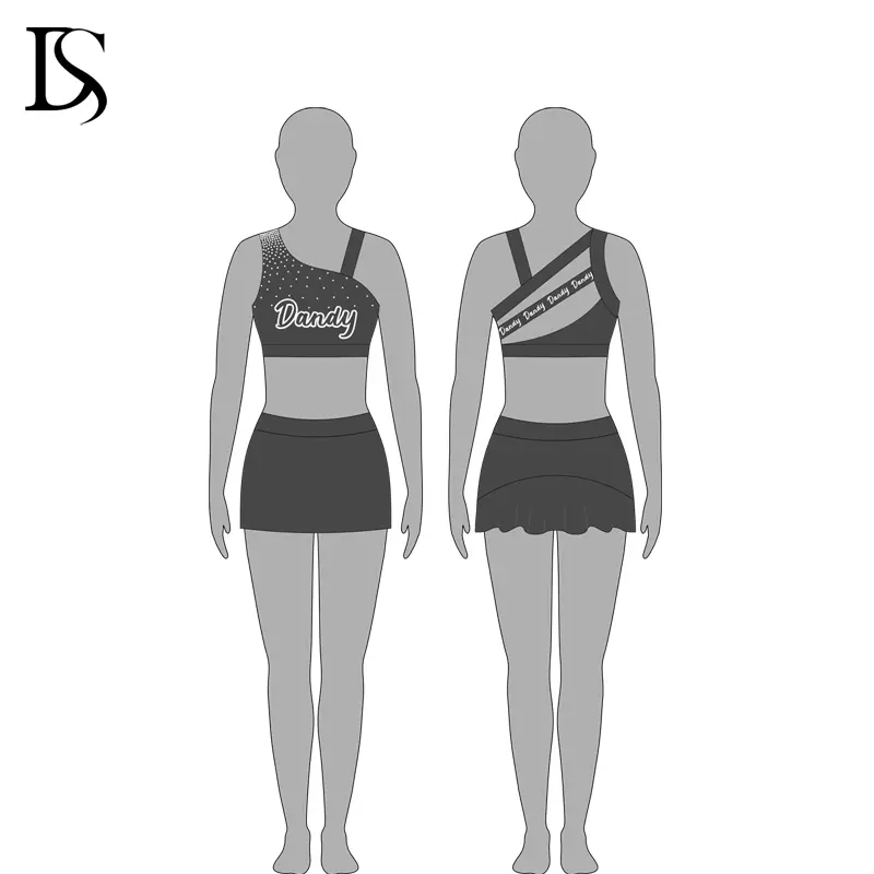 Professional Custom Red Cheerleading Bra and Shorts Gym Set Unique Design Cheer Practice Wear - Image 4