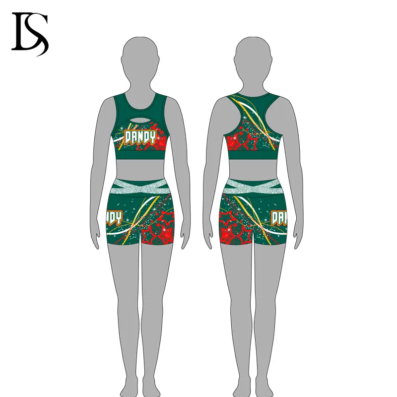 cheer crop top and shorts