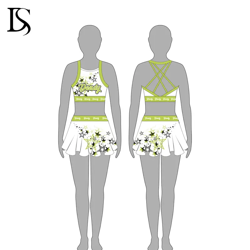 High Quality Software Cheerleading Practice Uniform Spandex Polyester Girls' Athletics Cheer Practice Wear for Children - Image 4