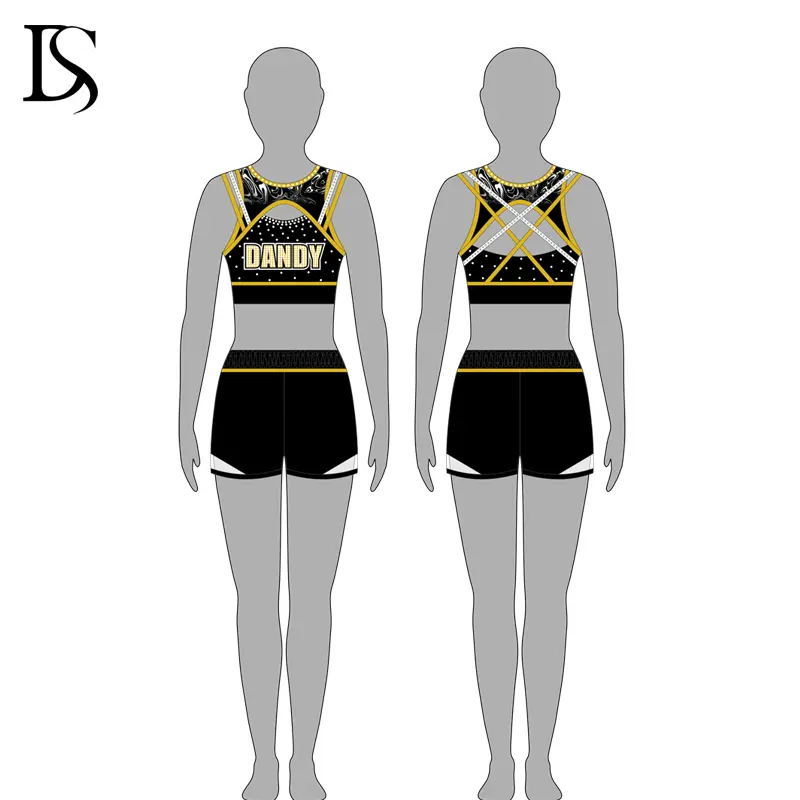 cheer crop top and shorts