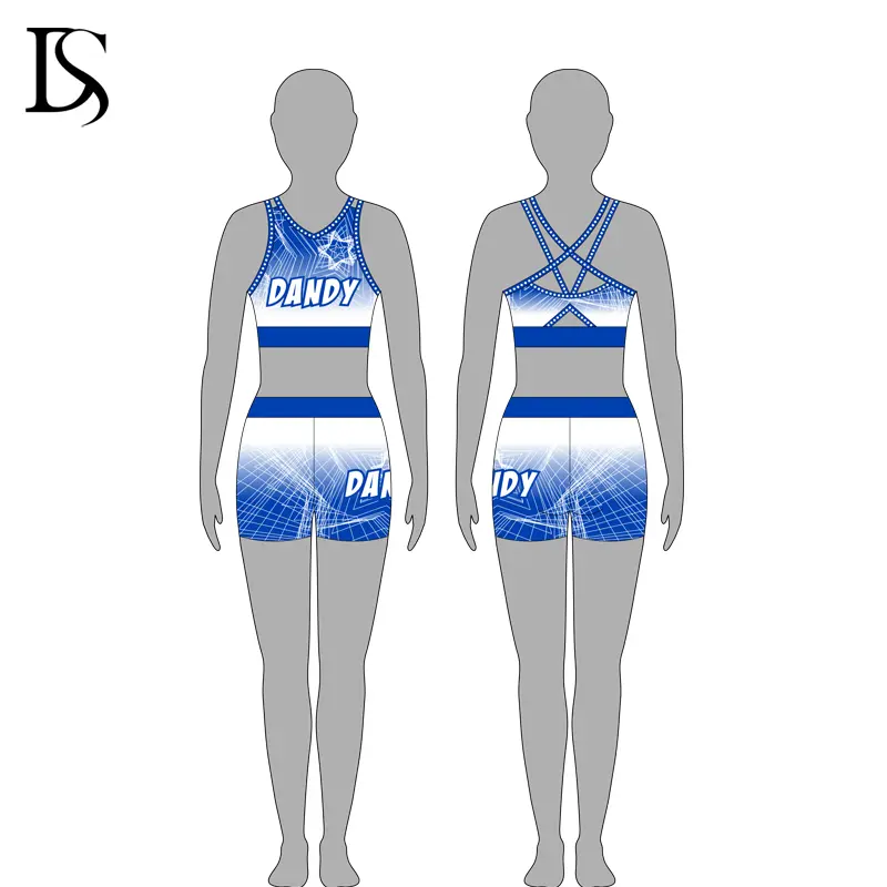 Fully Sublimation Cheerleading Outfit Bra and Skirt with Shorts Underneath Fabric Cheer Uniform Set Style - Image 7
