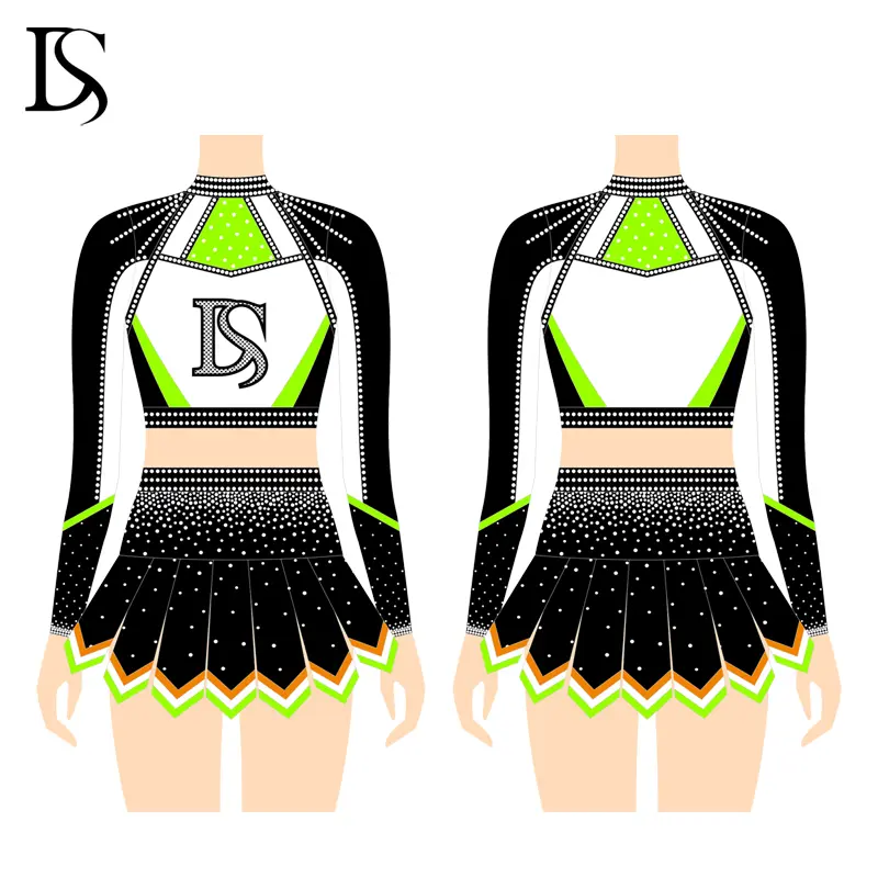 custom color, fabric, logos ,low moq for cheer uniform