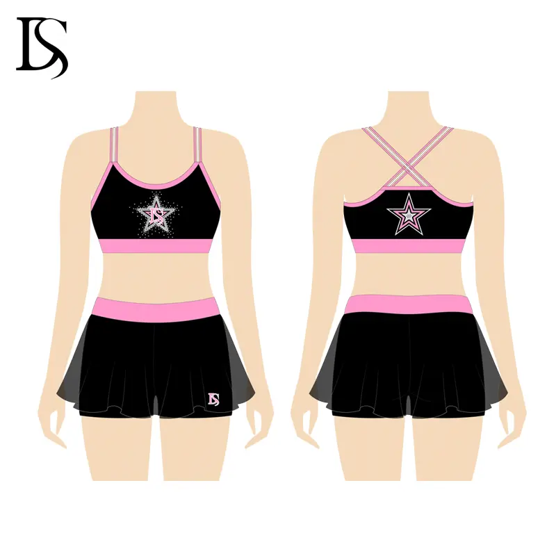 Good Quality Girls' Crop Top Shorts Children's Performance Wear for Cheerleading Dance Practice Outfit Customizable - Image 7