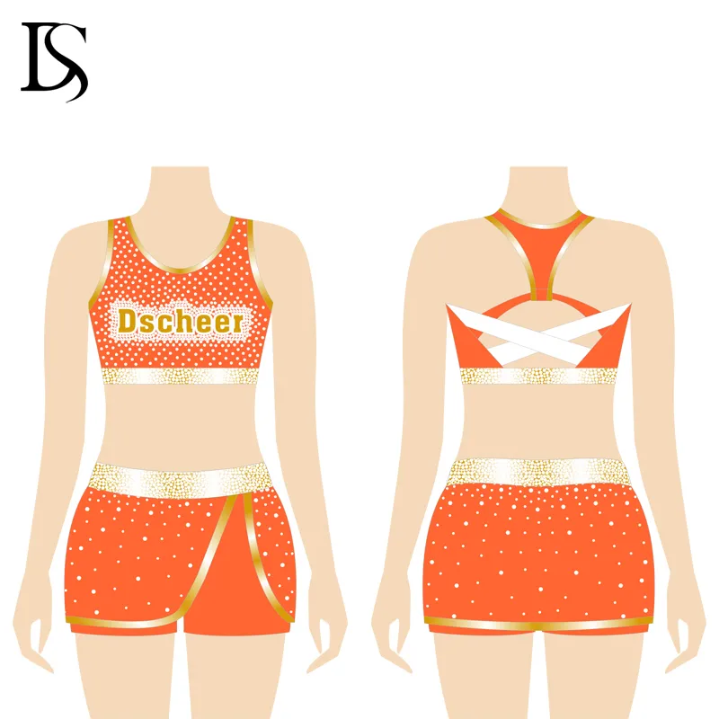 cheer crop top and shorts