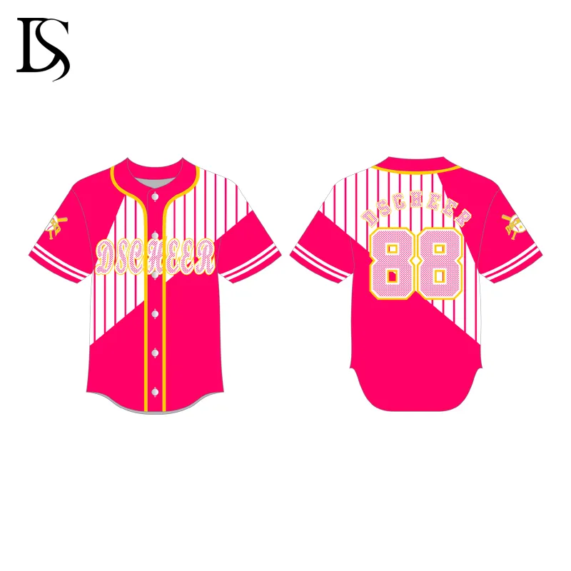 pink baseball shirt