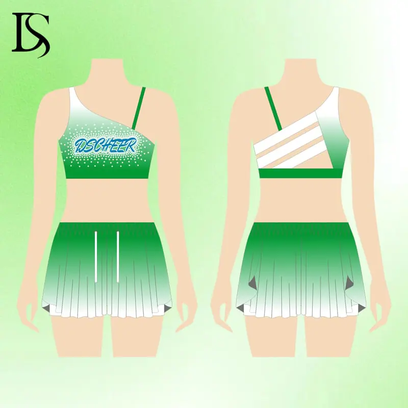 Professional customized cheer crop top and short training wear youth Sublimation Cheerleading Practice Wear - Image 3