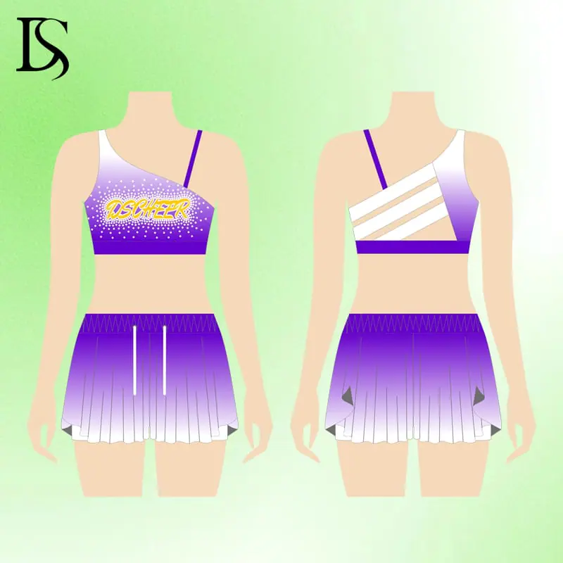 Professional customized cheer crop top and short training wear youth Sublimation Cheerleading Practice Wear - Image 7