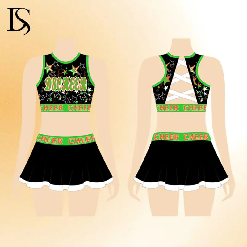 Hot girls cheerleader costumes Kids custom design sublimation printing cheer dance youth unique cheer practice wear - Image 3