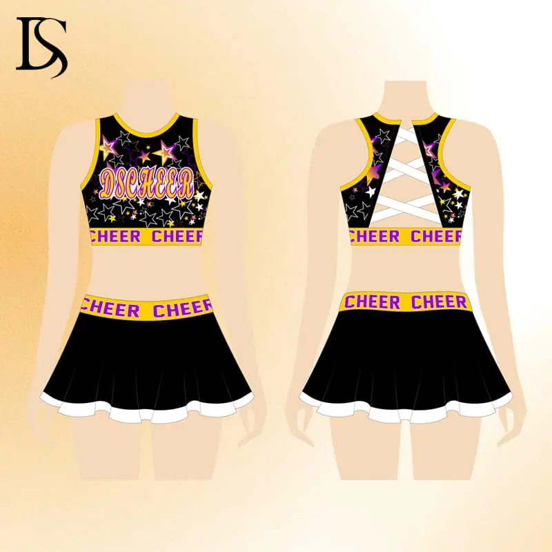 Hot girls cheerleader costumes Kids custom design sublimation printing cheer dance youth unique cheer practice wear - Image 5