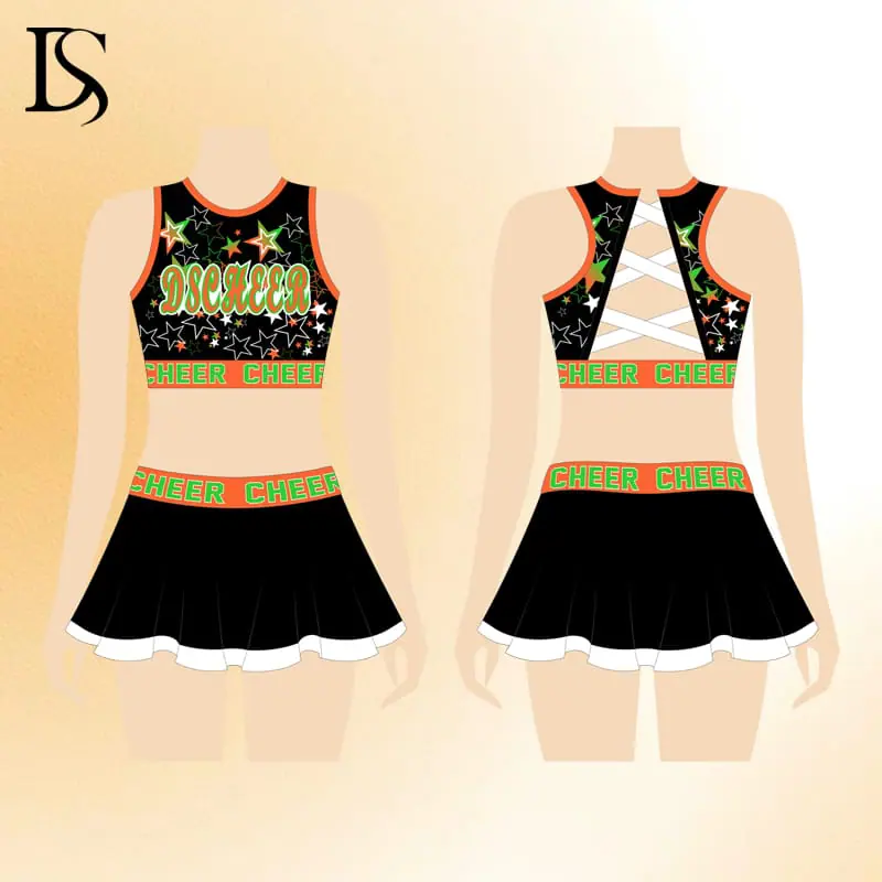 Hot girls cheerleader costumes Kids custom design sublimation printing cheer dance youth unique cheer practice wear - Image 6