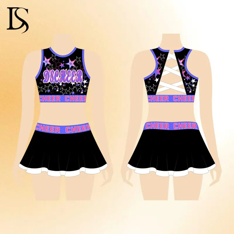 Hot girls cheerleader costumes Kids custom design sublimation printing cheer dance youth unique cheer practice wear - Image 7