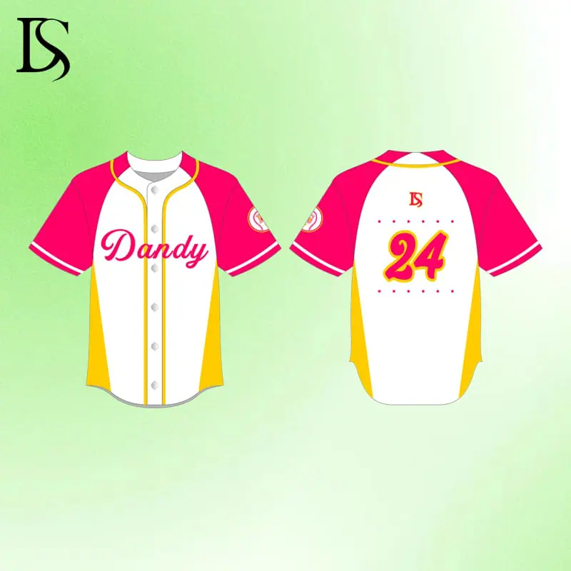 OEM Gradient Color Sublimated Baseball shirts With Stones Logo Personalized Custom Baseball Jersey for Team - Image 6