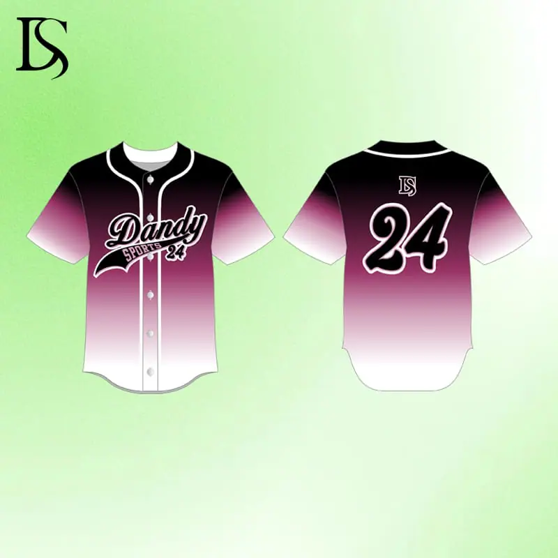 New Custom Blue White Baseball Shirts Hip Hop Style Gradient Color Men Baseball Jersey for Team - Image 5