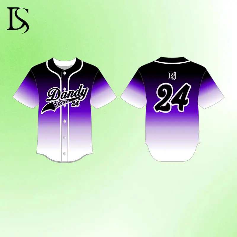 New Custom Blue White Baseball Shirts Hip Hop Style Gradient Color Men Baseball Jersey for Team - Image 6
