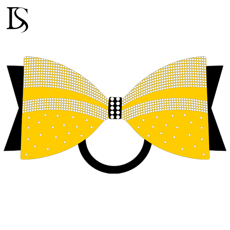custom colorful and diamonds cheer bow sparkly cheerleading hair bows