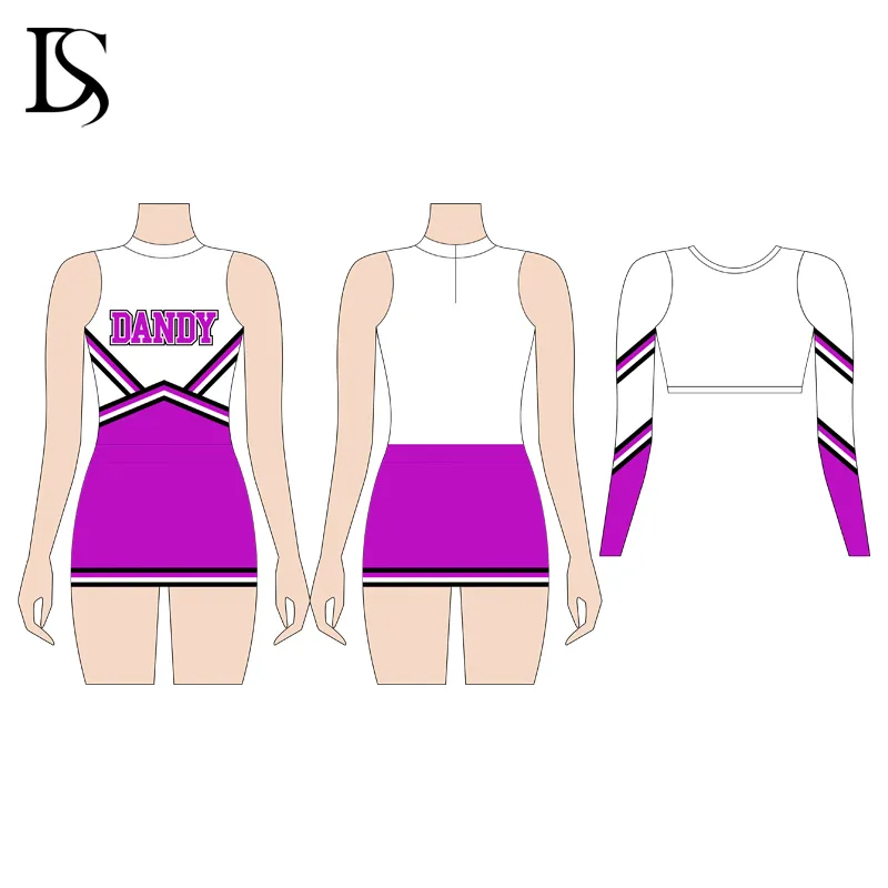 Wholesale Custom Cheerleader Cheerleading Outfits High School Student Team Wear - Image 5
