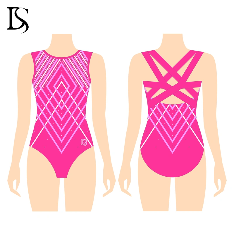 Hot Sale Custom Design Dance Ballet Bodysuit Girls Gymnastic Leotards With Rhinestone - Image 5