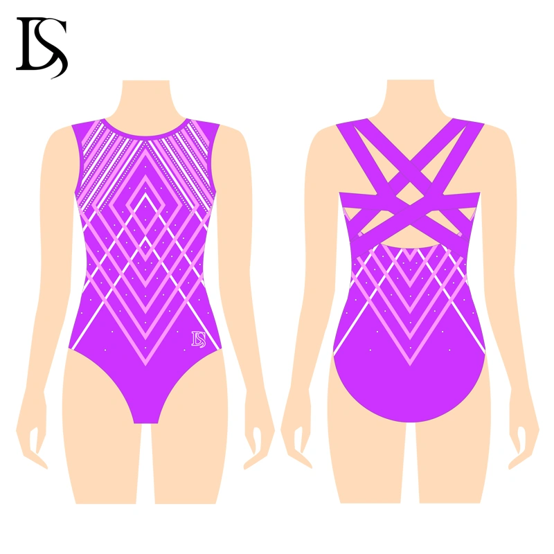 Hot Sale Custom Design Dance Ballet Bodysuit Girls Gymnastic Leotards With Rhinestone - Image 6